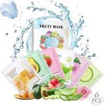6 PCS Hydrating Cucumber & Collagen Face Masks