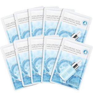 10 Pack Hydrating Hyaluronic Acid Face Masks