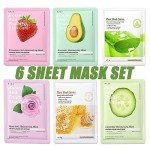 6 PCS Hydrating Cucumber & Collagen Face Masks
