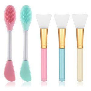 5-Pack Silicone Face Mask Brushes in Assorted Colors