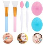 6-Piece Silicone Face Scrubber Set for All Skin Types