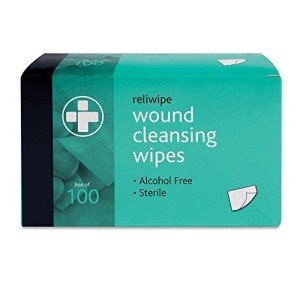 Reliwipe Moist Saline Wound Cleansing Towels - 100 Pack