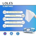 LOLE'S XL Cleansing Body Wipes for Adults