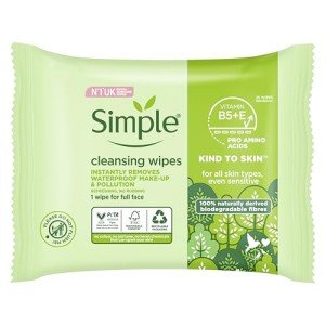 Simple Kind to Skin Biodegradable Cleansing Wipes, 25 Count