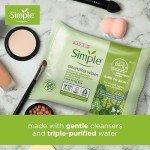 Simple Kind to Skin Biodegradable Cleansing Wipes, 25 Count