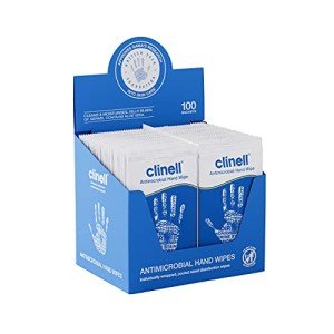Clinell Antimicrobial Hand Wipes - Travel Pack of 100
