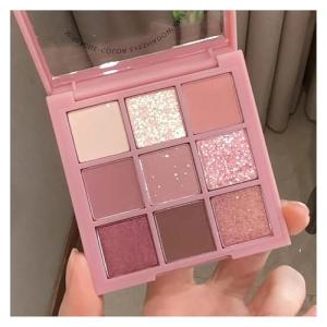 Pigmented Pink & Brown Eyeshadow Palette - 9 Shades