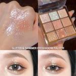 Vibrant Glitter Eyeshadow Palette - 9 Pigmented Shades