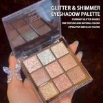 Vibrant Glitter Eyeshadow Palette - 9 Pigmented Shades