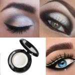 Matte White Shimmer Eyeshadow with Brush