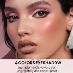 4 Color Pink and Brown Eyeshadow Palette