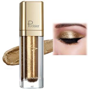 Metallic Glitter Eyeshadow with Gold Eyeliner Pen