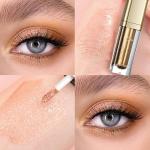 Metallic Glitter Eyeshadow with Gold Eyeliner Pen