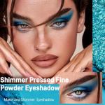 Blue Shimmer Pressed Powder Eyeshadow - Highly Pigmented