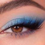 Blue Shimmer Pressed Eyeshadow with Mirror & Brush