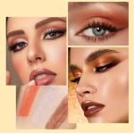 Golden Brown Waterproof Eyeshadow with Mirror & Brush