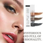 Metallic 3-in-1 Liquid Glitter Eyeshadow - Brown Black