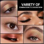 Golden Brown Waterproof Eyeshadow with Mirror & Brush