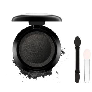 Black Glitter Eyeshadow with Brush - Long-Lasting Sparkle