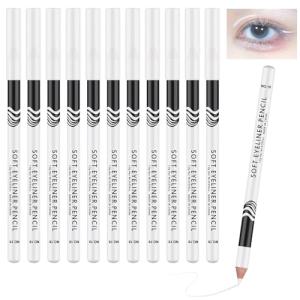 12 Pack Waterproof White Eyeliner Pencils