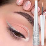 Silver Glitter Liquid Eyeliner with Metallic Shimmer
