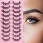 10 Pairs Natural Look Wispy False Lashes