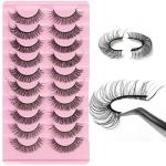 10 Pairs Natural Look Wispy False Lashes