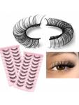 10 Pairs Natural Look Wispy False Lashes