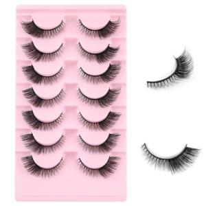 Fluffy Cat Eye Faux Mink Eyelashes - 7 Pairs