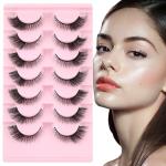Fluffy Cat Eye Faux Mink Eyelashes - 7 Pairs