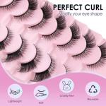 Wispy Cat Eye False Eyelashes - 7 Pairs