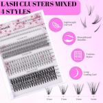 Lash Clusters Kit with 404Pcs Mixed Eyelashes
