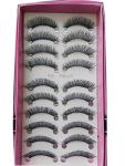 Bluelans 10 Pairs Long Thick Black False Eyelashes