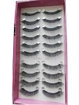 Bluelans 10 Pairs Long Thick Black False Eyelashes