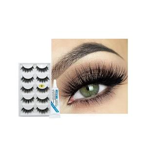 Fluffy Russian False Eyelashes - 5 Pairs with Glue