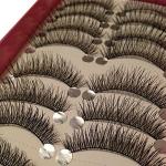 Bluelans 10 Pairs Long Thick Black False Eyelashes