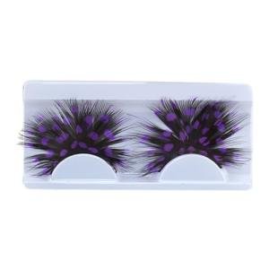 Colorful Purple Feather False Lashes for Cosplay