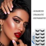 Fluffy Russian False Eyelashes - 5 Pairs with Glue