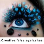 Colorful Purple Feather False Lashes for Cosplay