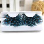 Colorful Purple Feather False Lashes for Cosplay