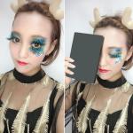 Colorful Purple Feather False Lashes for Cosplay