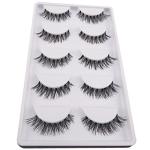 Gemini_mall® 5 Pairs Soft Black Cross False Lashes