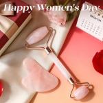BAIMEI Rose Quartz Gua Sha & Jade Roller Set