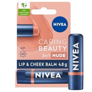 NIVEA 3-in-1 Nude Lip Balm with SPF 30