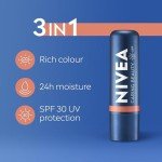 NIVEA 3-in-1 Nude Lip Balm with SPF 30