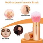 Retractable Blusher Brush Set - Travel Kabuki Duo