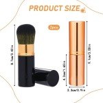 Retractable Blusher Brush Set - Travel Kabuki Duo