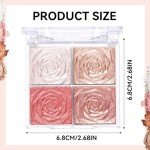 Xumann Long-Lasting Shimmer Blush Palette - 4 Colors