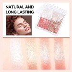 Xumann Long-Lasting Shimmer Blush Palette - 4 Colors