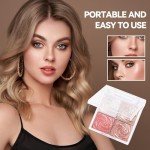 Xumann Long-Lasting Shimmer Blush Palette - 4 Colors